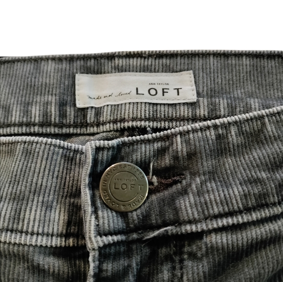 Anne Taylor Loft▪️Gray Corduroy Skinny Low Rise Pants Size 0/25 - Picture 7 of 9